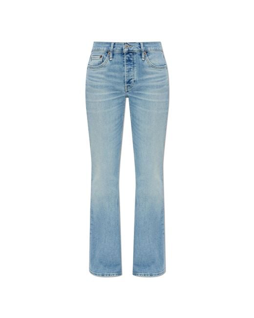 Re/done Blue Jeans With Flared Legs