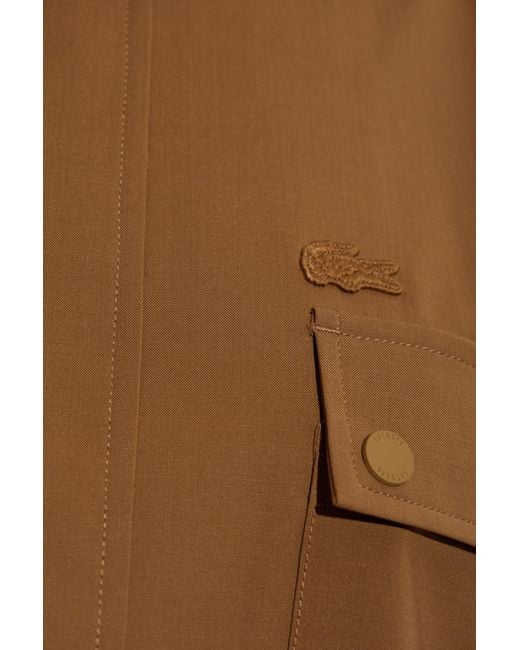 LACOSTE RUNWAY Brown Jacket With Stand-Up Collar