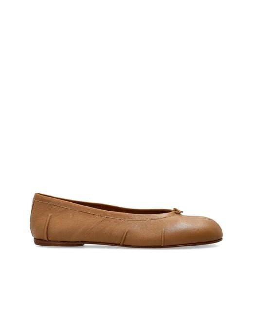 Maison Margiela White Ballet Flats With 'Tabi' Cutout