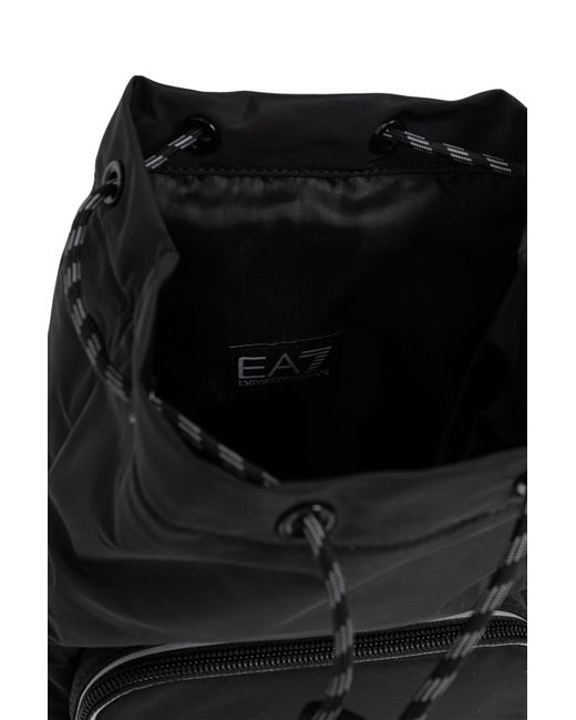 EA7 Black Backpack With Logo