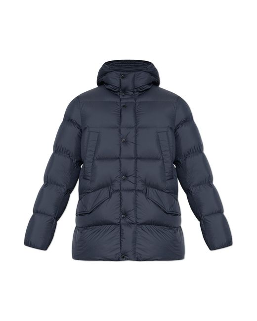 Woolrich Blue Down Jacket With Hood for men