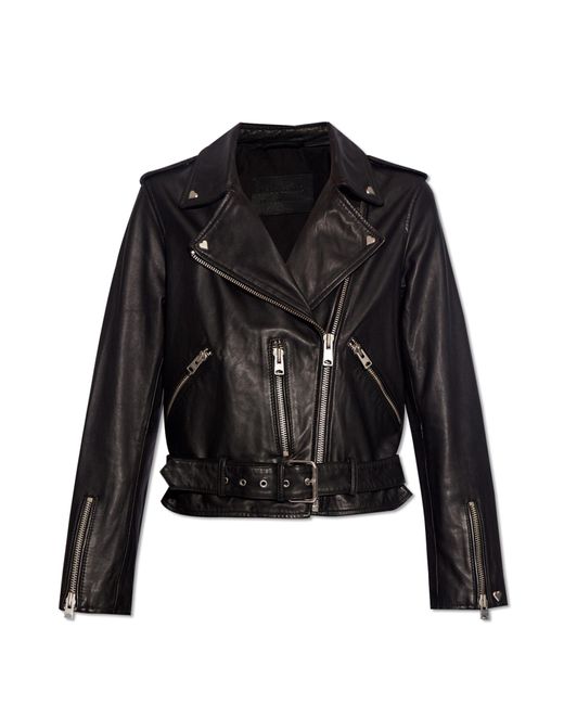 AllSaints Black Leather Jacket 'Balfern'