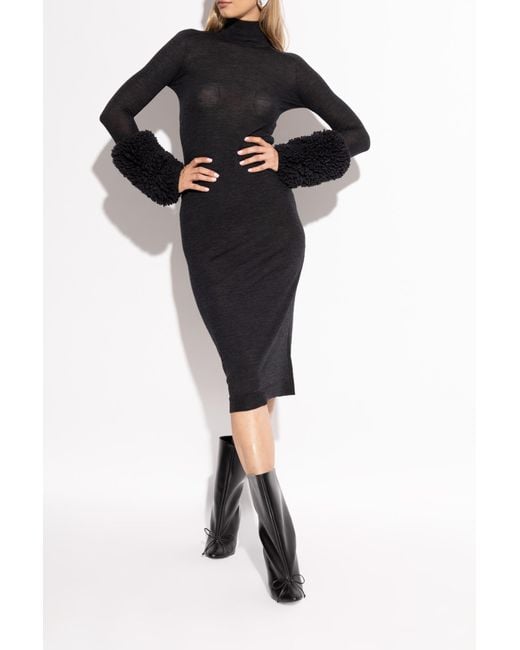 Alaïa Black Leather Ankle Boots