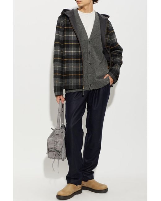 Sease Blue Wool Trousers With Belt for men