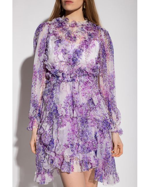 Dolce & Gabbana Dress With Floral Motif in Purple | Lyst