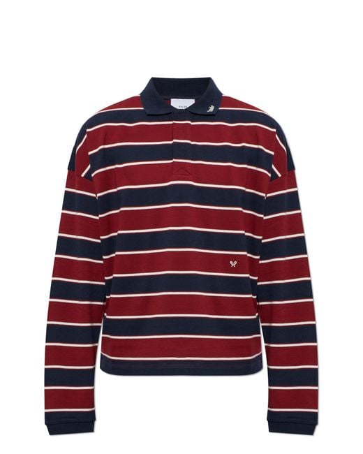 Rhude Red Striped Polo for men