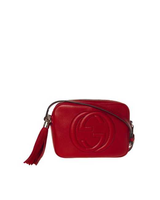 Gucci Red Leather Disco Crossbody Bag