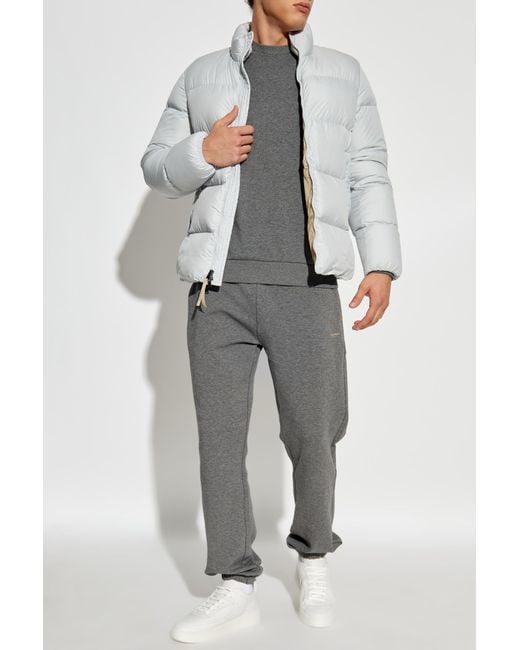 Woolrich Gray Down Jacket With Stand-Up Collar for men