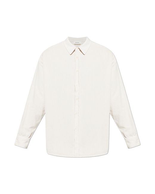 American Vintage White Corduroy Shirt for men