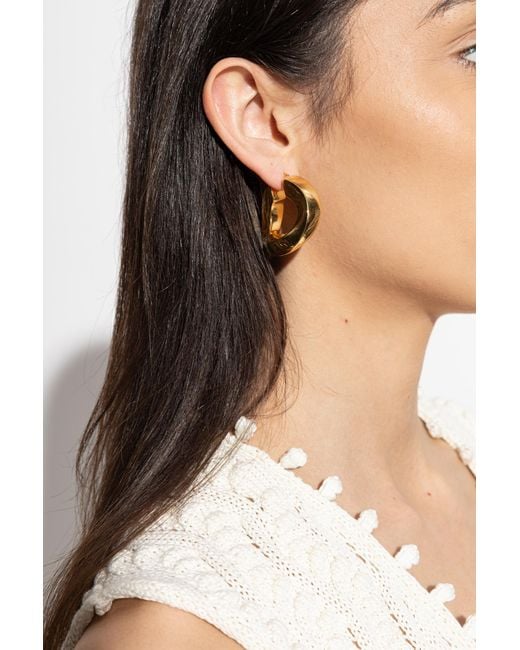 Jil Sander Metallic Earrings With Engraved Logo