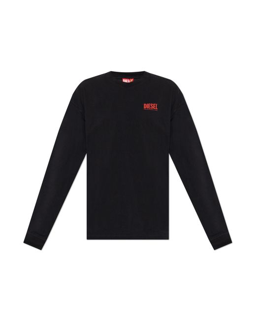 DIESEL Black T-Shirt 'T-Boxt-Ls-Bisk' for men
