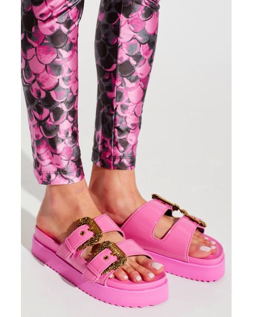 Versace Jeans Couture Pink Platform Slides