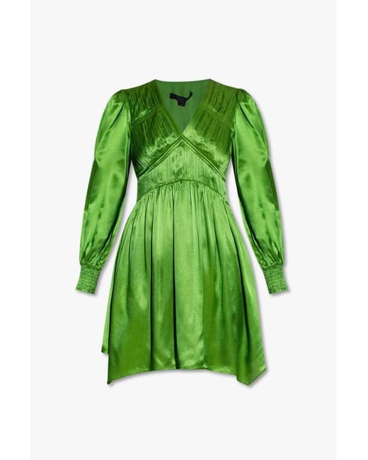 AllSaints Green ‘Esta’ Satin Dress