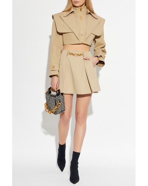 Balmain Natural Short Skirt With Darts