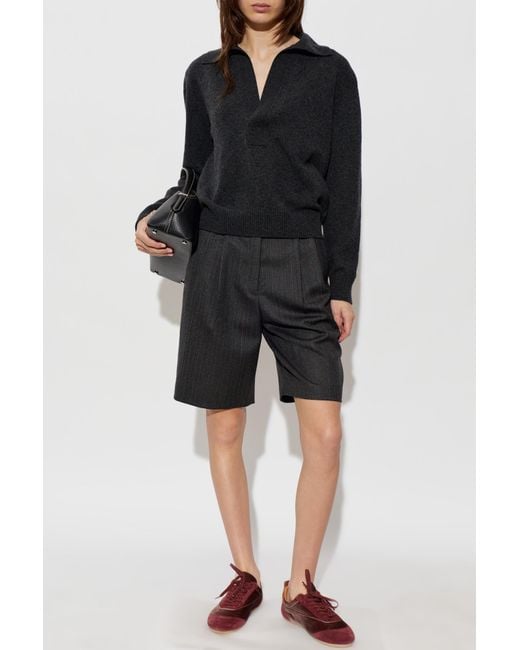 Jil Sander Black Wool Shorts