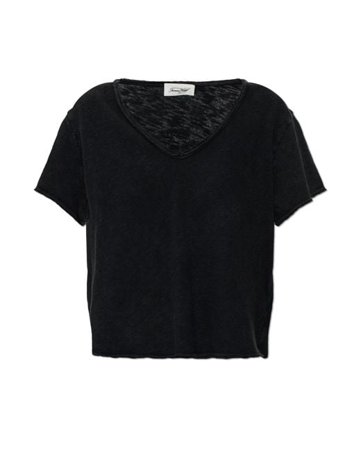American Vintage Black T-Shirt With A Vintage Effect