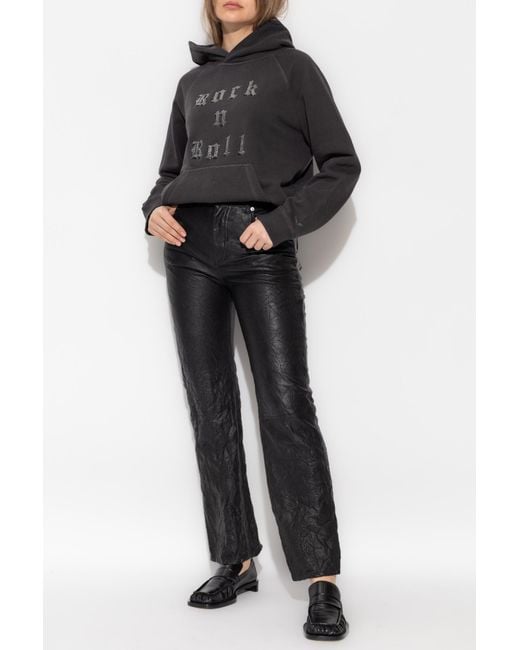 Zadig & Voltaire Black "Evy" Leather Trousers