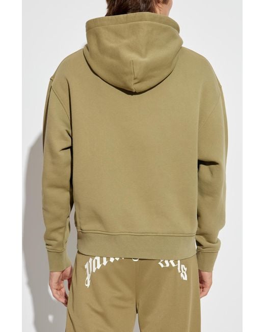 Palm Angels Green Sweatshirt With A Distinctive Teddy Bear Motif for men