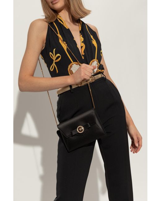 Versace Black Clutch With Appliqué
