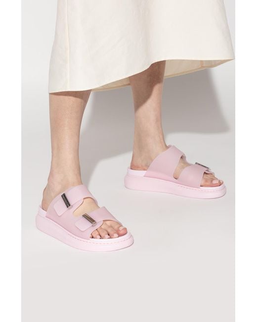 Alexander McQueen Pink Rubber Slides