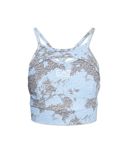 EA7 Blue Short Training Top With Straps