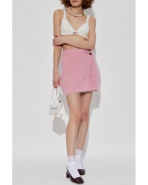 Alessandra Rich Pink Wool Skirt