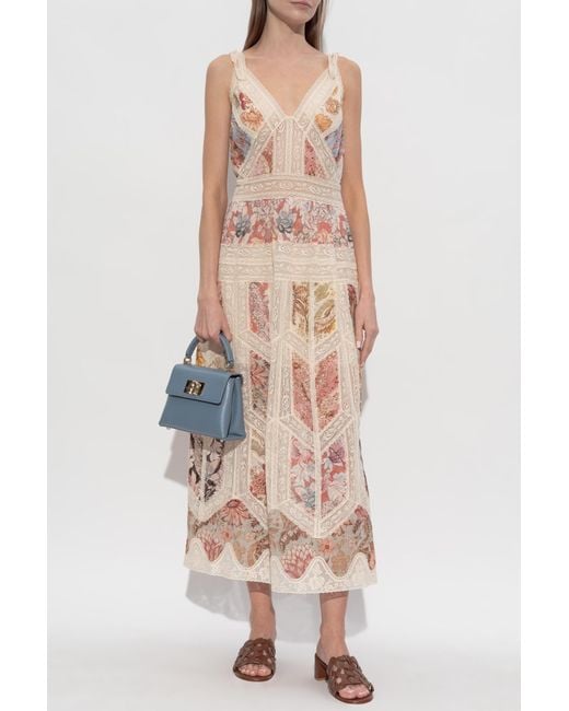 Zimmermann White Dress With Lace Inserts