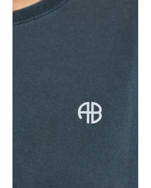 Anine Bing Blue T-Shirt 'Rudy'