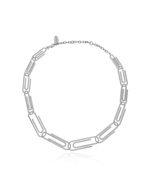 Off-White c/o Virgil Abloh White Short Necklace With Shimmering Crystals