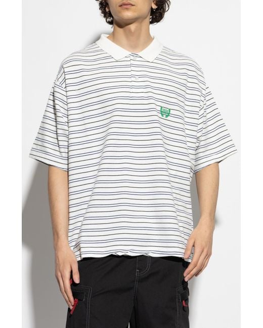Balenciaga White Polo With Striped Pattern, for men