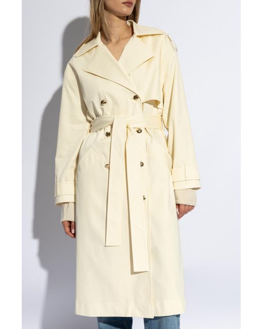 Anine Bing Natural Cotton Trench Coat,