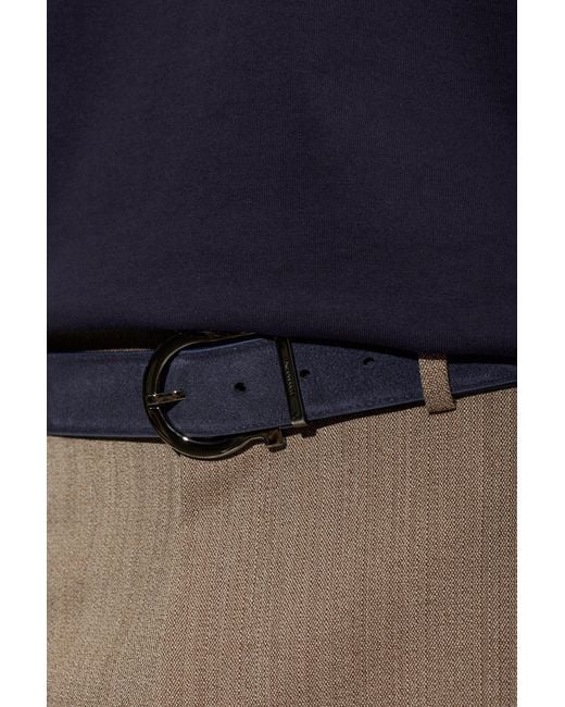 Ferragamo Black Suede Belt for men