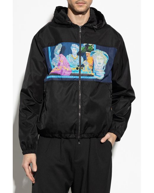 Versace Black Hooded Jacket for men