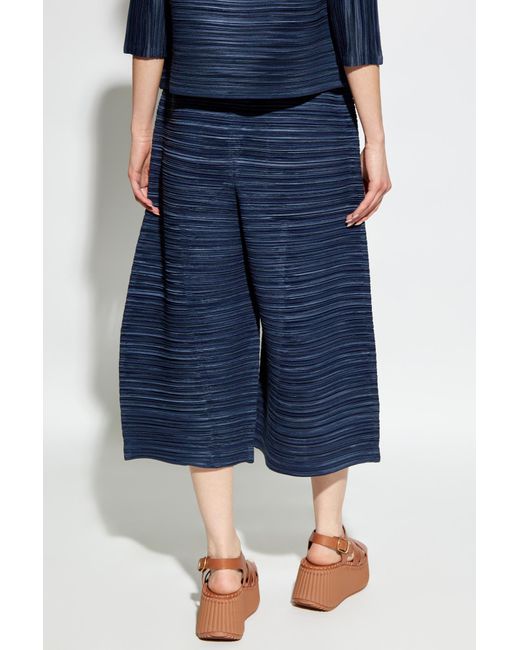 Pleats Please Issey Miyake Blue Pleated Trousers By