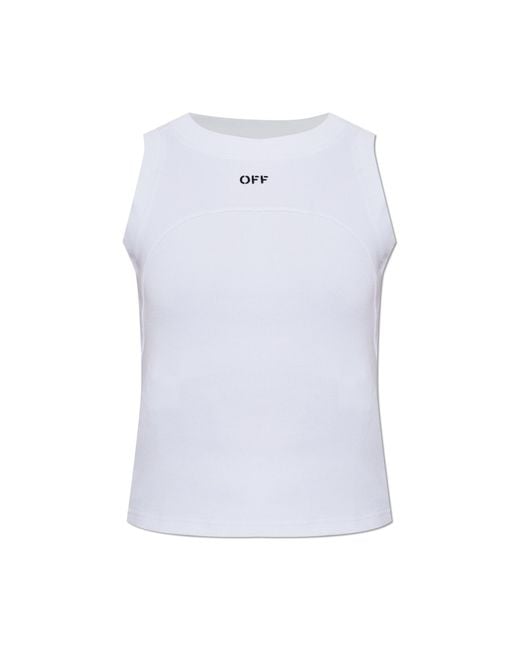 Off-White c/o Virgil Abloh White Ribbed Sleeveless Top