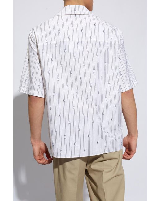 Ferragamo White Shirt With Logo, for men