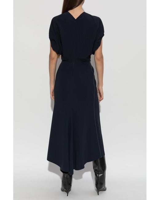 Victoria Beckham Blue V-Neck Dress