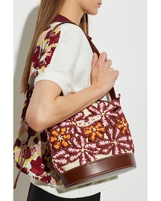 Marni Red Bag With Logo
