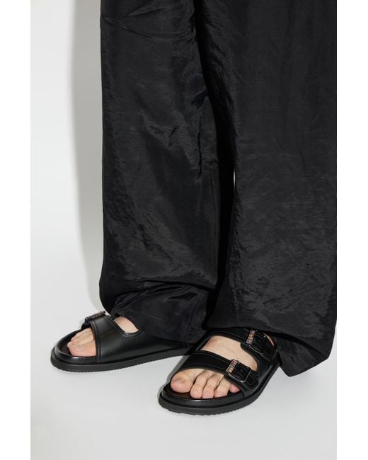 Paul Smith Black Leather Slides "Malfa" for men