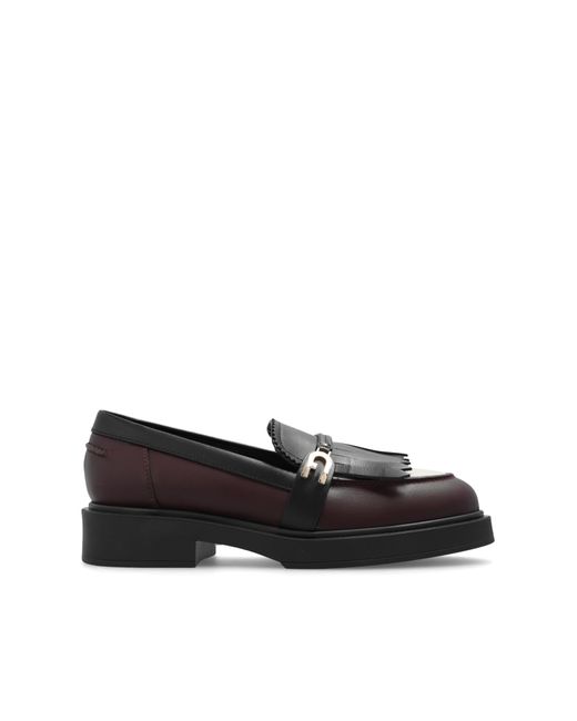 Furla Black 'legacy' Leather Loafers