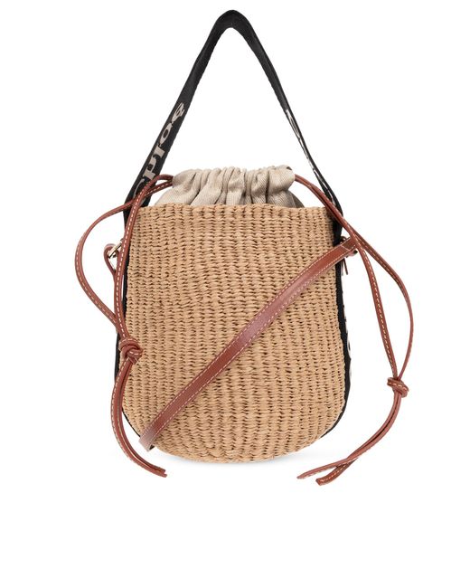 Chloé Natural 'Woody Small' Bucket Shoulder Bag