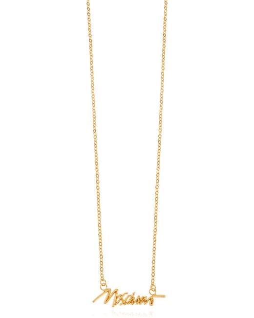 Moschino White Logo Necklace