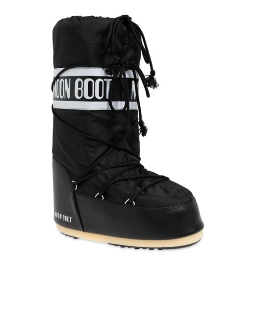 Moon Boot Black Snow Boots Icon Nylon for men