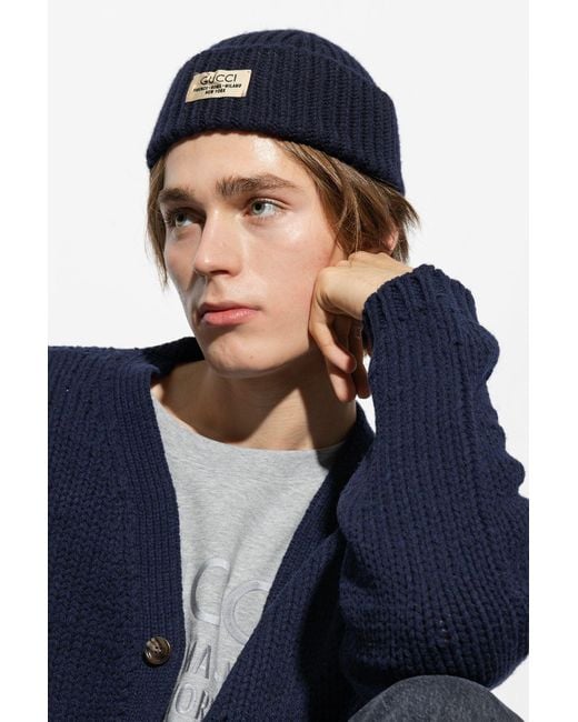 Gucci Monogram Beanie Hat in Natural