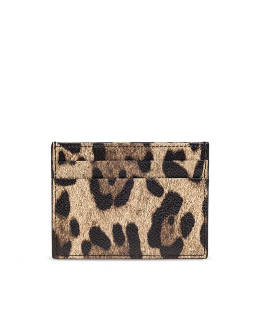 Dolce & Gabbana Black Animal Motif Card Holder