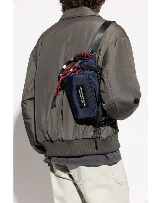 DSquared² Blue Belt Bag With Logo for men