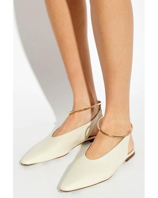 Jil Sander White Leather Ballet Flats