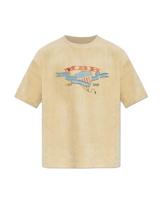 M I S B H V White Terry Cotton T-Shirt for men
