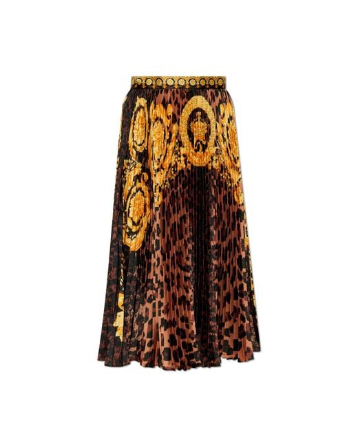 Versace Brown Pleated Skirt