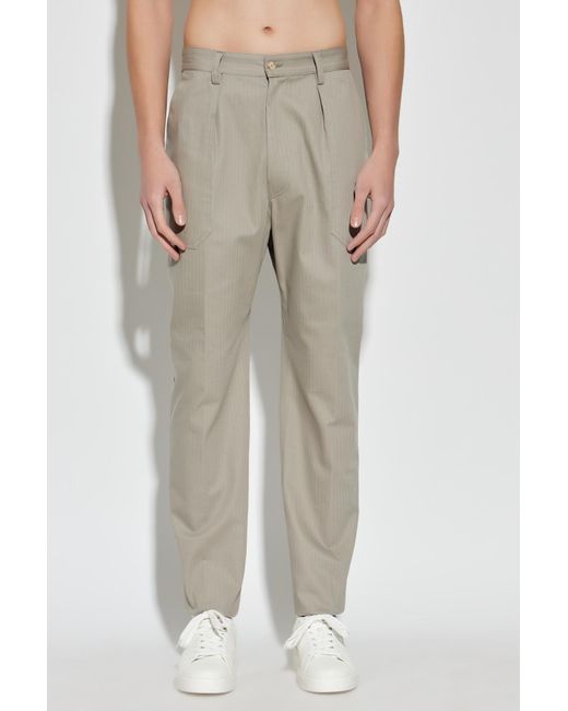 Eleventy Gray Herringbone Pattern Trousers for men